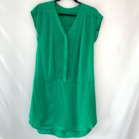 Green Sheer Tunic Button Up Sleeveless Dress S/M - Picture 5 of 16
